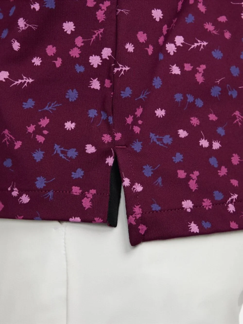 Nike Dri-FIT Tour Floral Golf Polo Shirt Bordeaux White Men's Size Medium